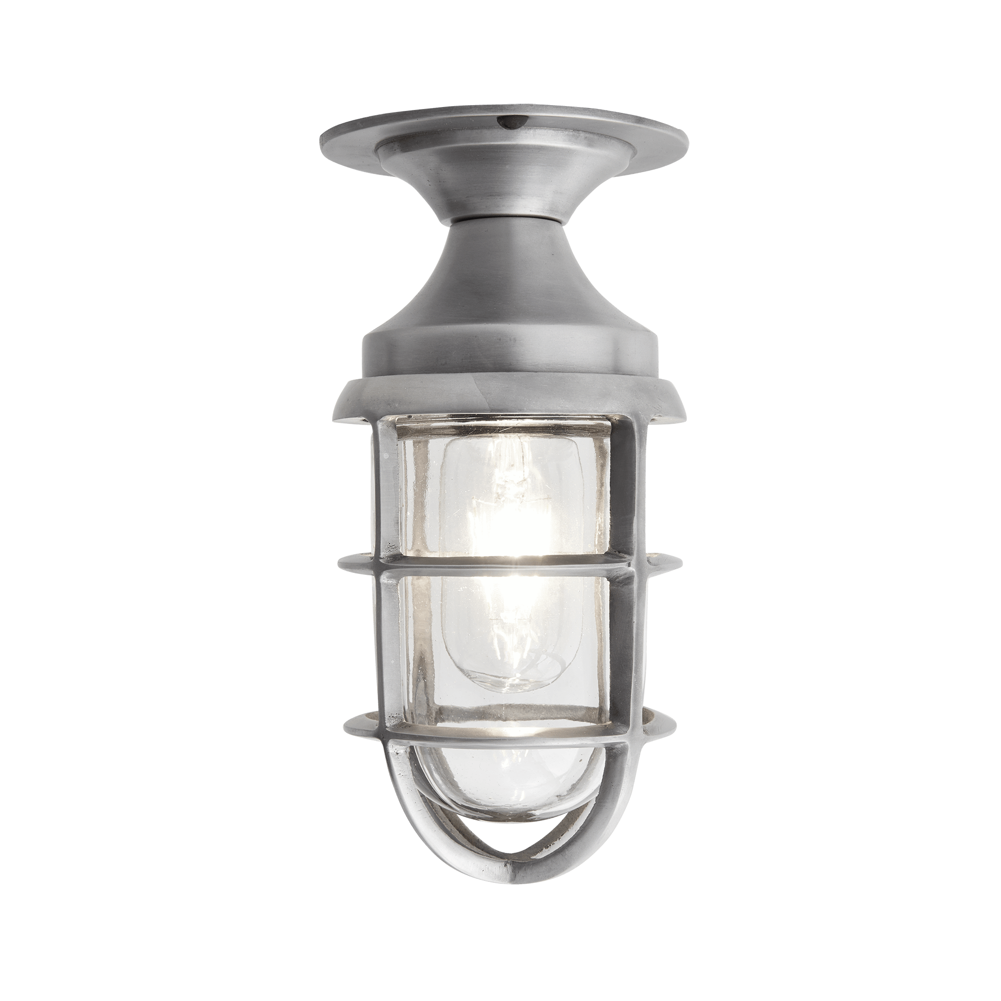 Industville – Bulkhead – Water & Weather Proof – Outdoor & Bathroom – Marine Flush Mount – 4 Inch – Aluminium / Glass Material