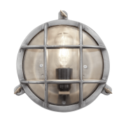 Industville – Bulkhead – Water & Weather Proof – Outdoor & Bathroom – Round Light – 8 Inch – Aluminium / Glass Material