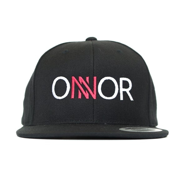 Black Snapback Cap, Red & White Embroidered ONNOR Logo – ONNOR Limited