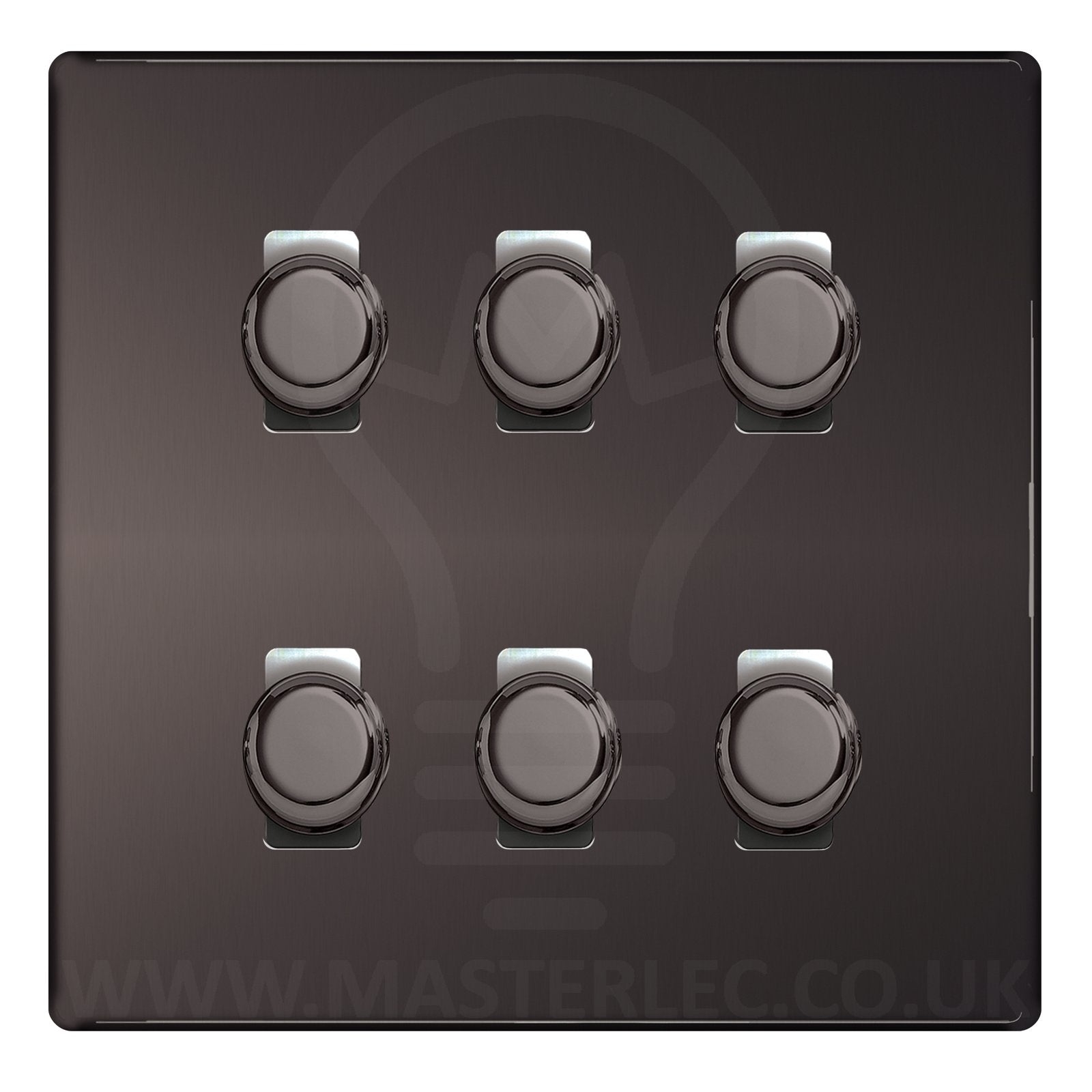 BG Black Nickel Screwless Flat Plate 6 Gang Trailing Edge LED Dimmer Light Switch 2 Way Custom Switch – Masterlec