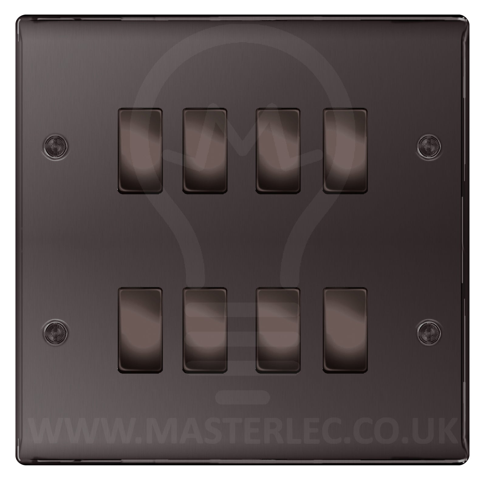 BG Black Nickel 8 Gang Light Switch Custom Switch – Masterlec