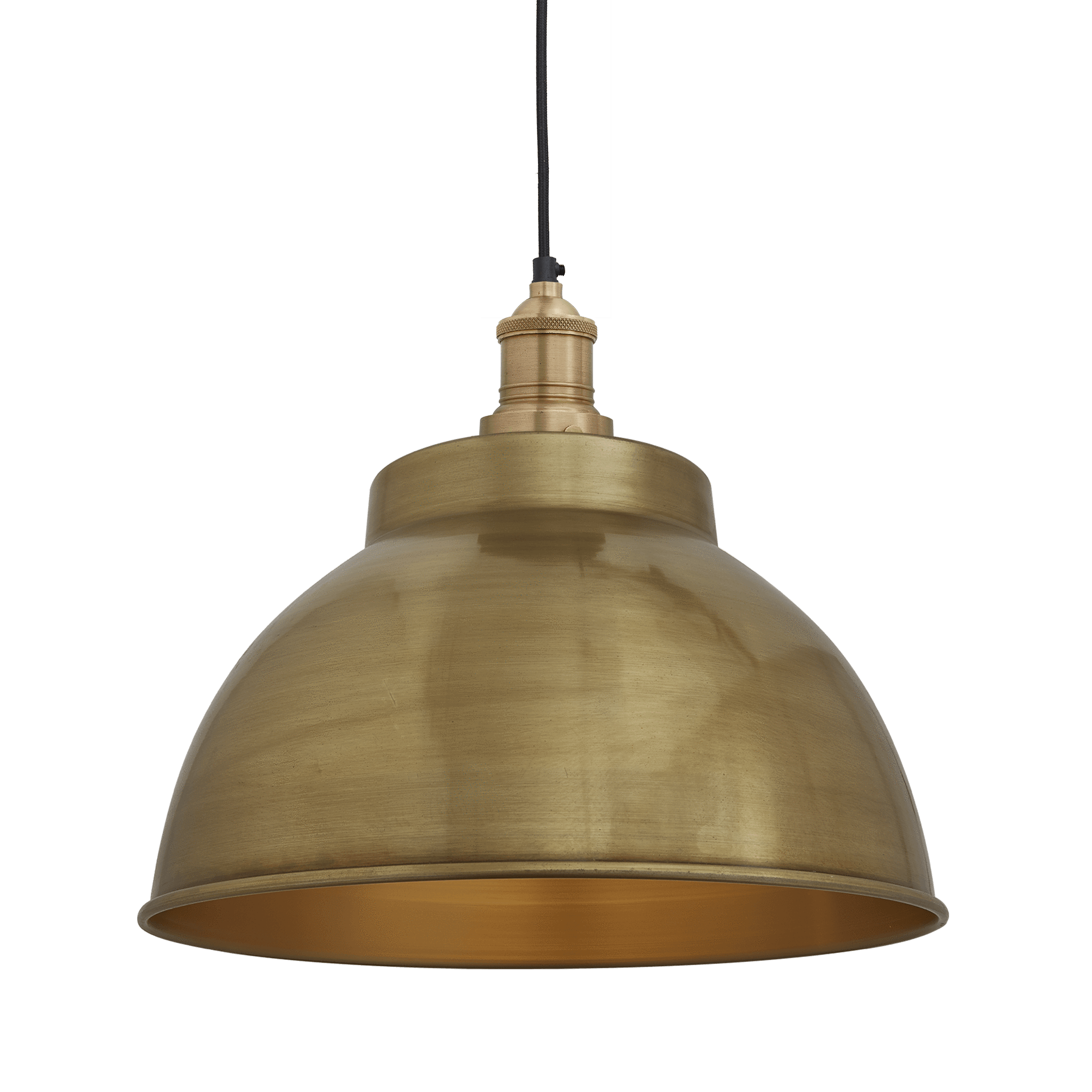 Industville – Brooklyn Dome Pendant – 13 Inch – Ceiling Light – Light Shade – Brass Colour – Brass Material – 30.5 CM X 33 CM X 33 CM