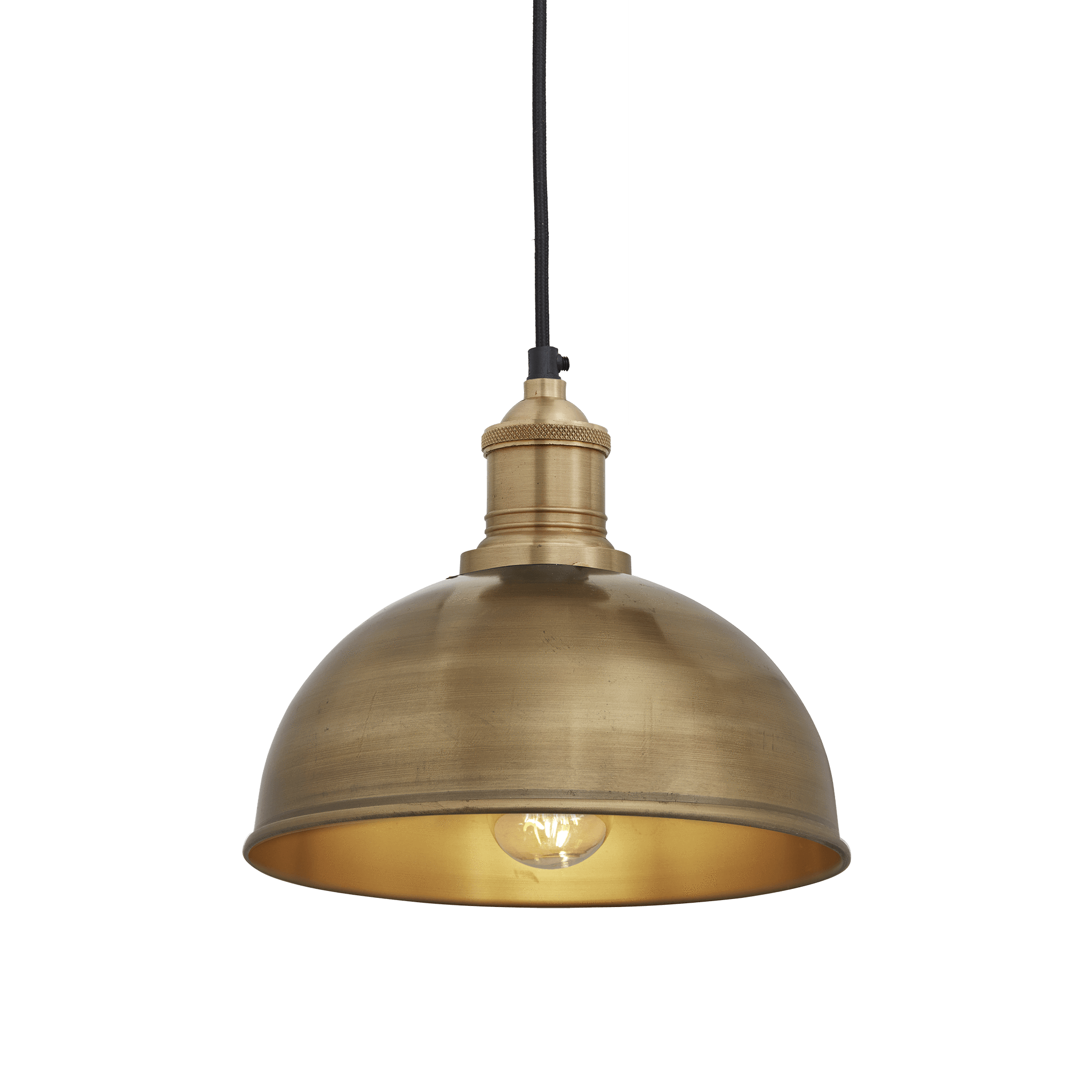 Industville – Brooklyn Dome Pendant – 8 Inch – Ceiling Light – Light Shade – Brass Colour – Brass Material – 22 CM X 20 CM X 20 CM
