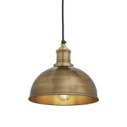 Industville – Brooklyn Dome Pendant – 8 Inch – Ceiling Light – Light Shade – Brass Colour – Brass Material – 22 CM X 20 CM X 20 CM