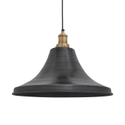 Industville – Brooklyn Giant Bell Pendant – 20 Inch – Ceiling Light – Light Shade – Black / Brass Colour – Pewter / Brass Material – 39.5 CM X 51 CM X 51 CM