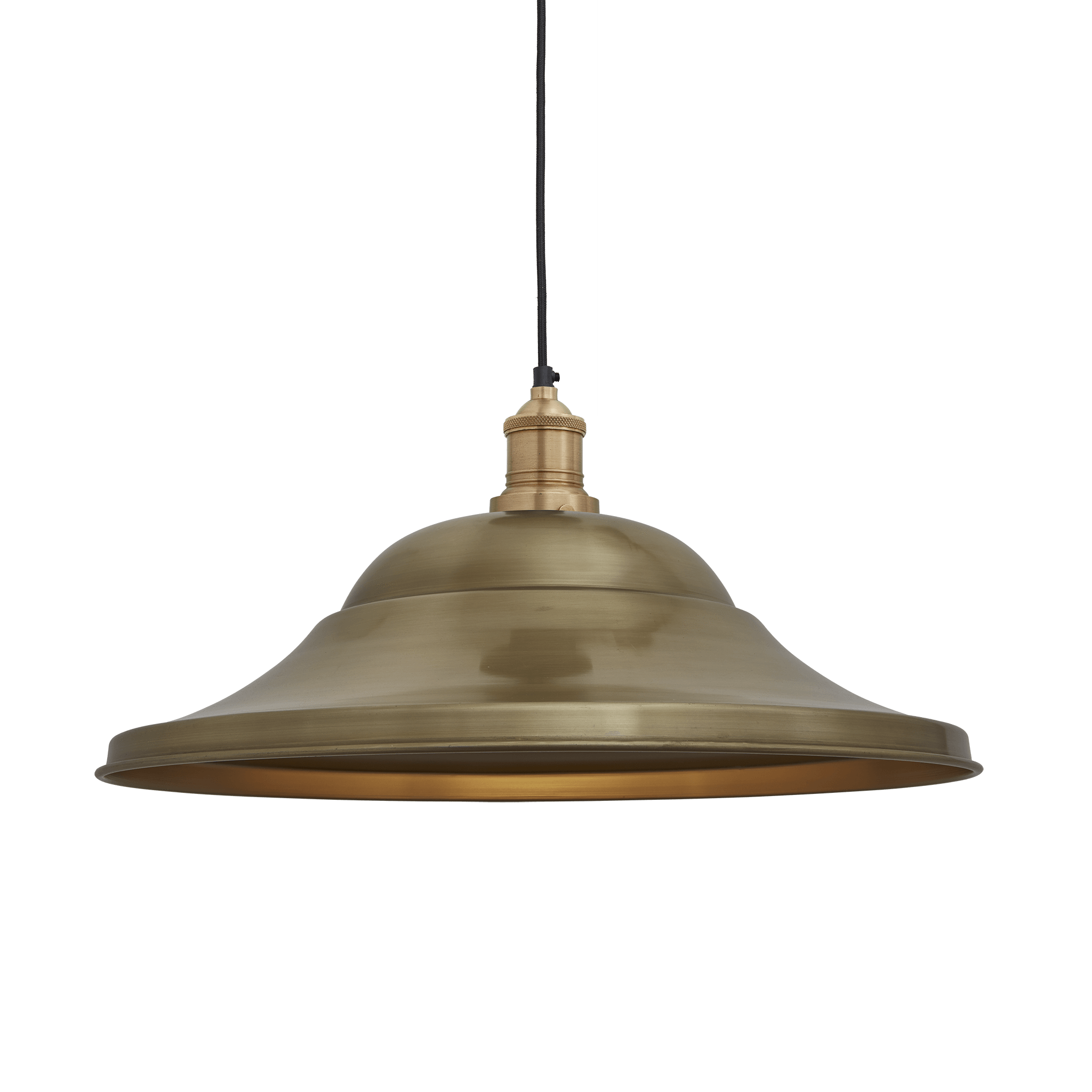 Industville – Brooklyn Giant Hat Pendant – 21 Inch – Ceiling Light – Light Shade – Brass Colour – Brass Material – 29.5 CM X 53 CM X 53 CM