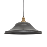 Industville – Brooklyn Giant Hat Pendant – 21 Inch – Ceiling Light – Light Shade – Black / Brass Colour – Pewter / Brass Material – 29.5 CM X 53 CM X 53 CM