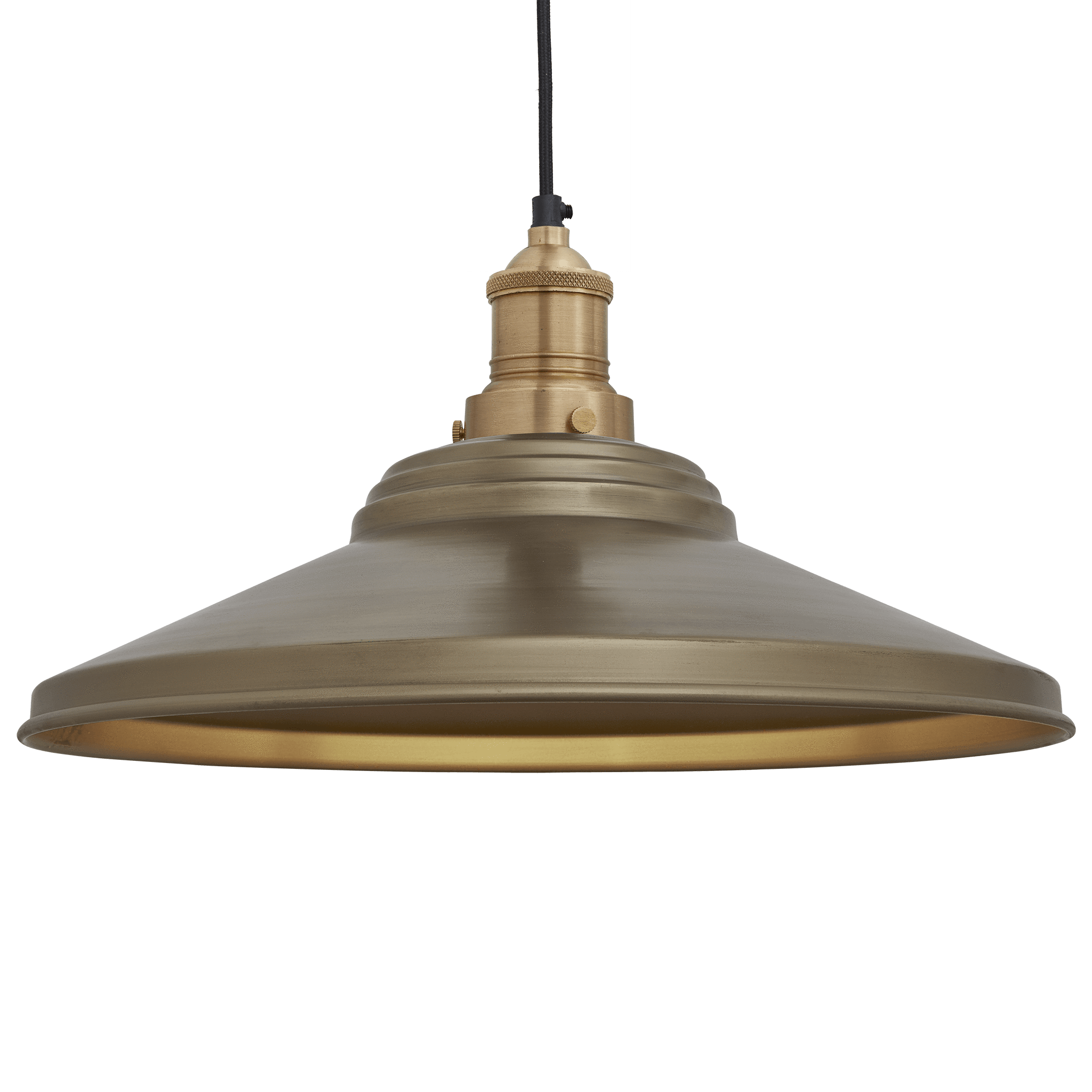 Industville – Brooklyn Giant Step Pendant – 18 Inch – Ceiling Light – Light Shade – Brass Colour – Brass Material – 24.5 CM X 46 CM X 46 CM
