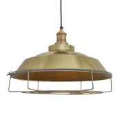 Industville – Brooklyn Step Pendant – 16 Inch – Ceiling Light – Light Shade – Brass Colour – Brass Material – 30 CM X 42.5 CM X 42.5 CM