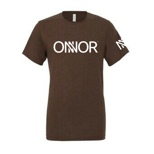 Brown T-Shirt – White ONNOR Print – ONNOR Limited