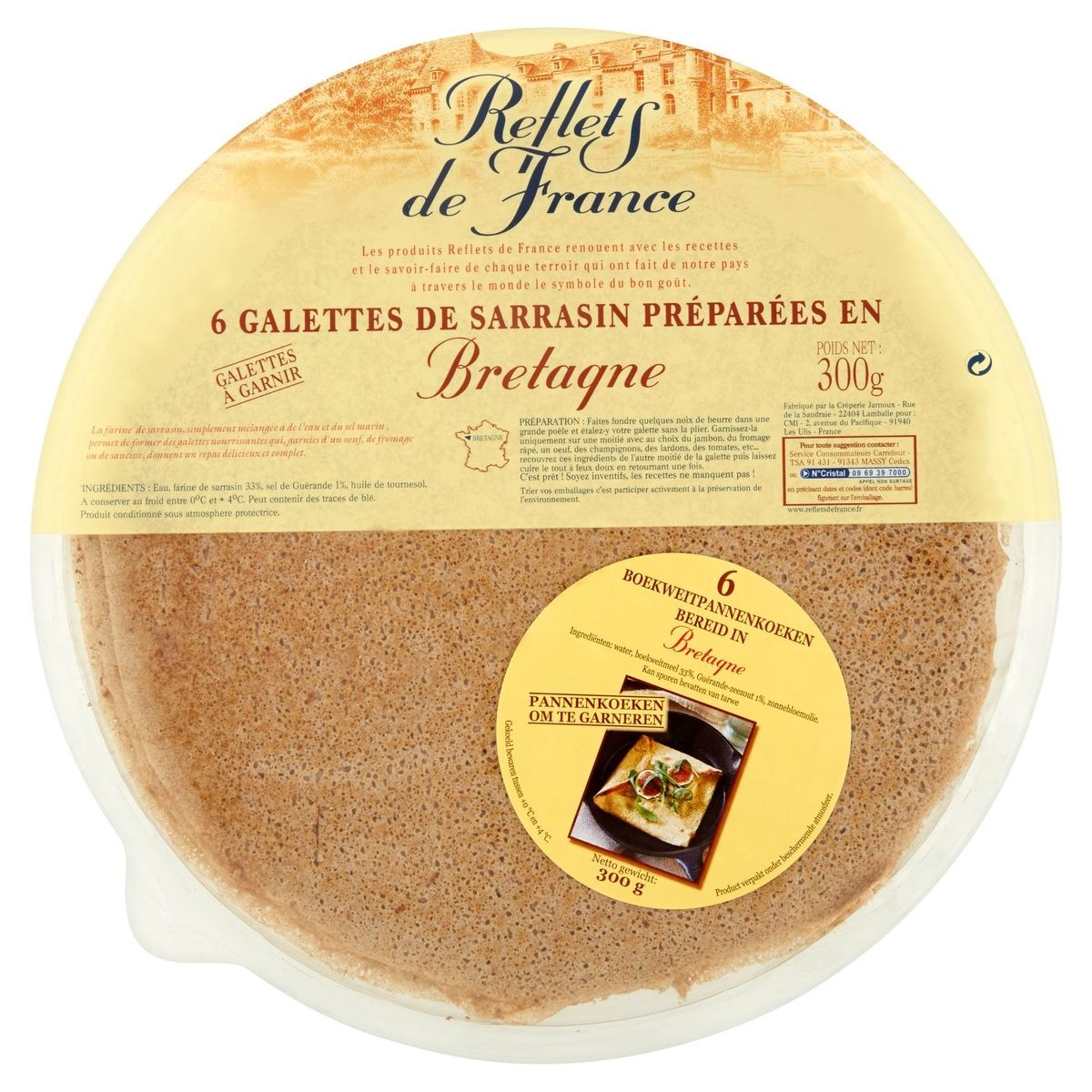 Galettes de sarrasin de Bretagne x 6 crêpes – Buckwheat pancakes from Brittany x 6, Reflets de France 300g – Chanteroy – Le Vacherin Deli