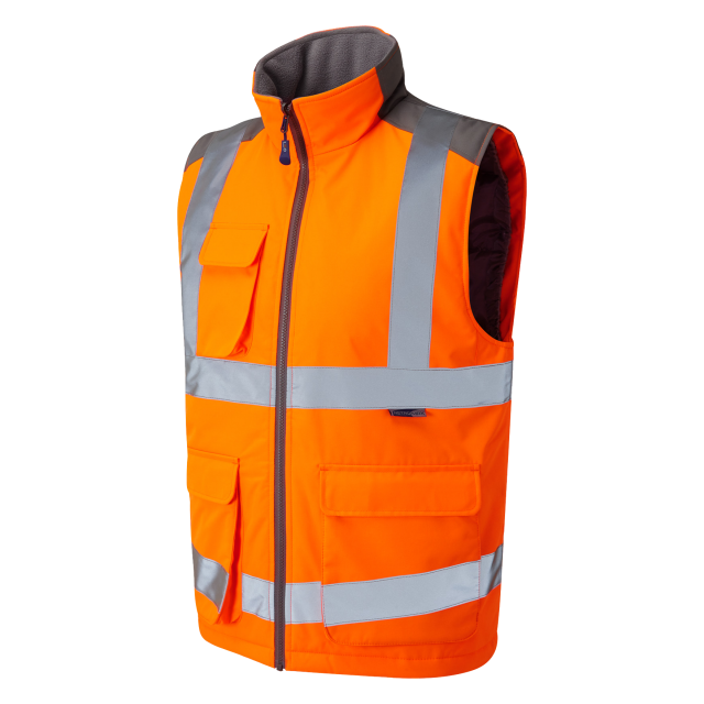 Bodywarmer ISO 20471 Class 2 Orange – M – Work Safety Protective Equipment – LEO Workwear – Regus Supply