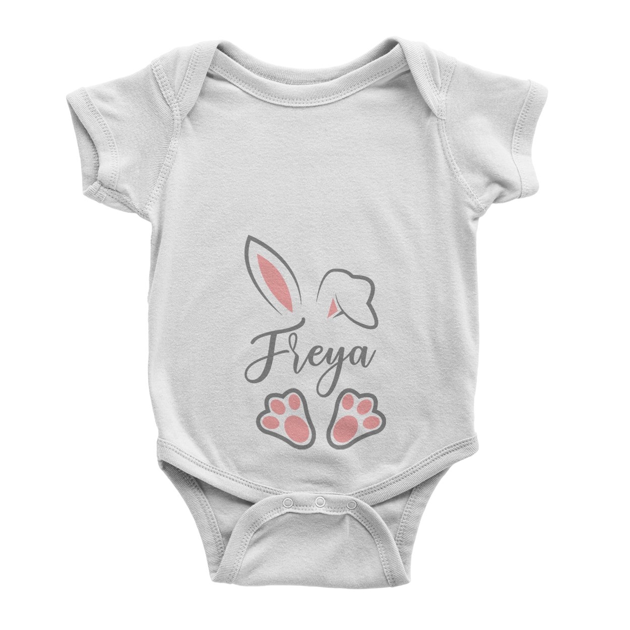 Personalised My First 1st Easter Baby Grow Bunny Bodysuit Fun Vest Babygrow Baby Bodysuit, Baby – 3-6 months / Heather Grey – Ai Printing