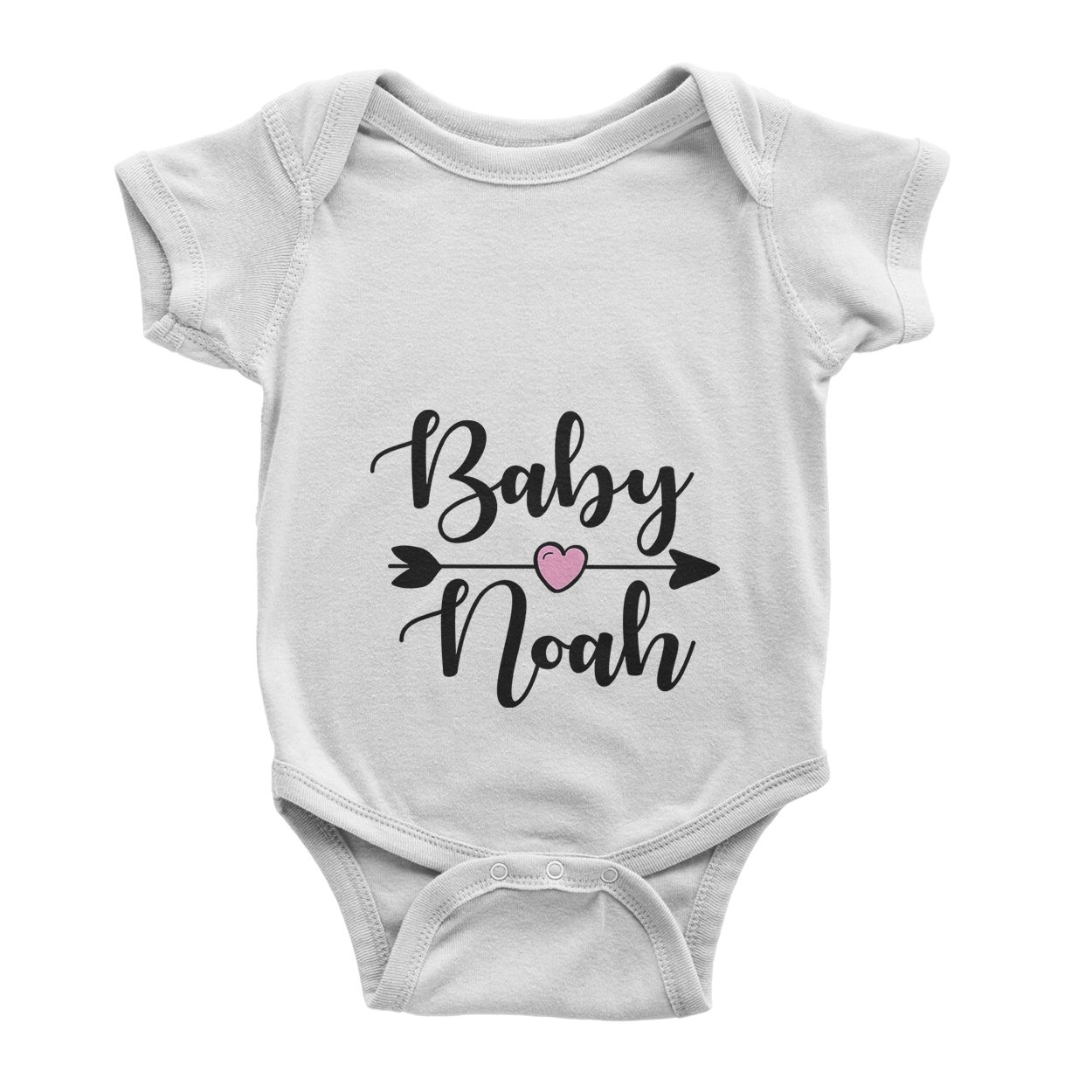 Personalised Name Cute Script Birthday Shower Gift Baby Vest – Baby Bodysuit, White – Ai Printing