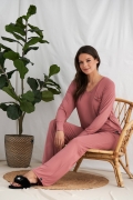 Bamboo Lounge Set Orange | Women’s Loungewear | Pretty You London UK 14-16 / Terracotta