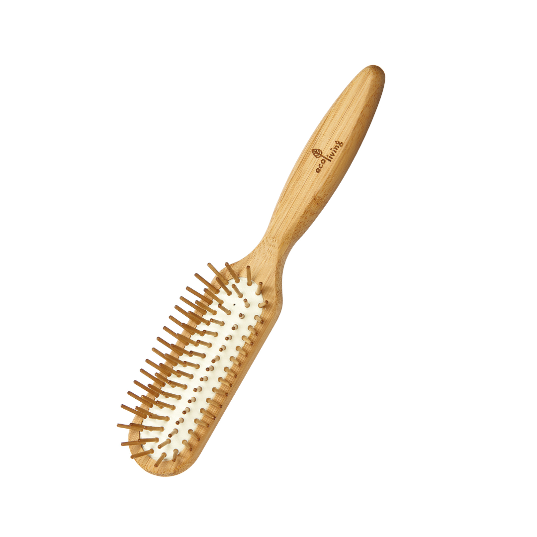 Bamboo Hairbrush – With Wooden Pins | Plastic-free Hair Care | The Cleaning Cabinet – By EcoLiving