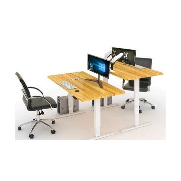 Back-to-Back Electric Twin Standing Desks – Light Oak – 1600mm – Up Standesk