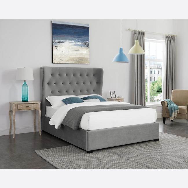 Luxury Ottoman Style Bed With Extra, Super King Size Bed With Large Headboard
