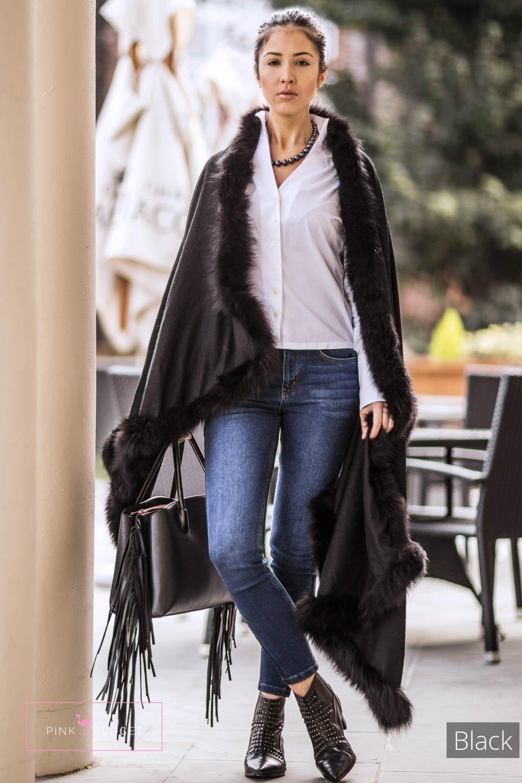 Belgravia Pure Cashmere Shawl Black / One Size by Pink Avocet