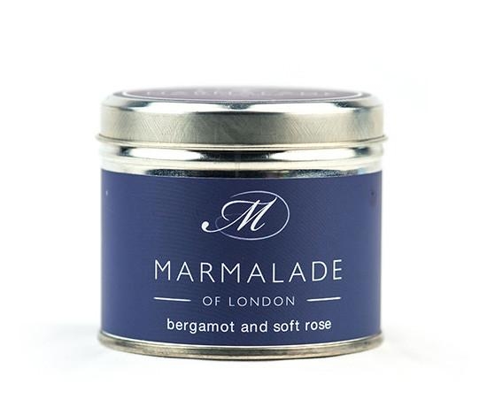 Marmalade of London Bergamot & Soft Rose Medium Tin Candle – 40hrs Burn