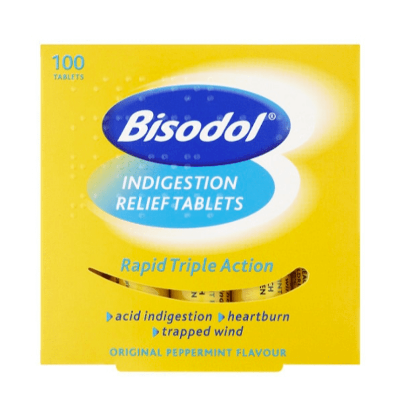 Bisodol Indigestion Relief 100 Tablets – Caplet Pharmacy