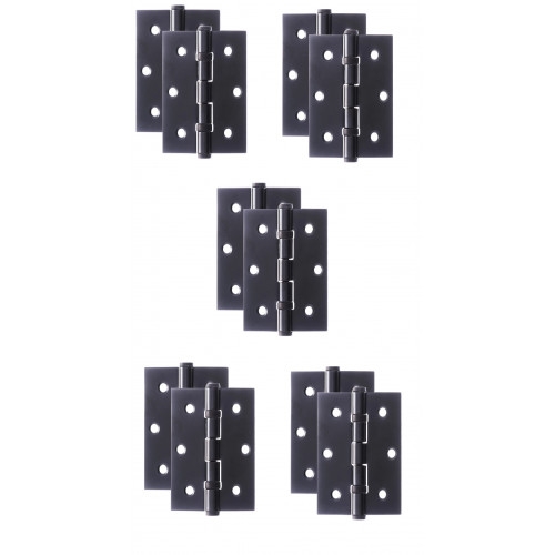 5 Pairs Of 3″ Ball Bearing Hinges Matte Black Complete With Fixings. – My Door Handles