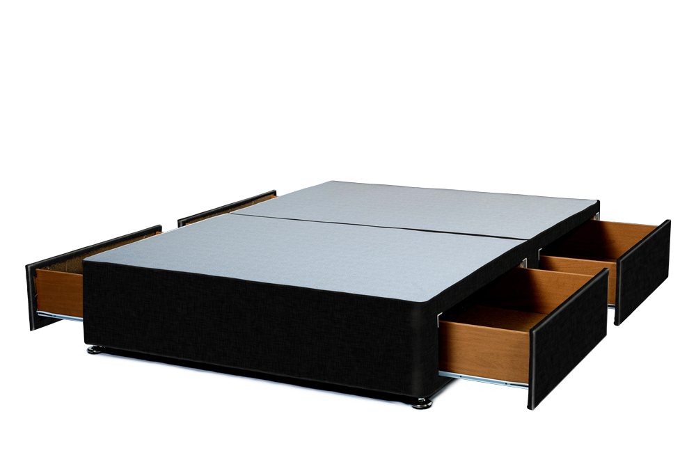 Black Linen Divan Base Feet Included – Furnishop