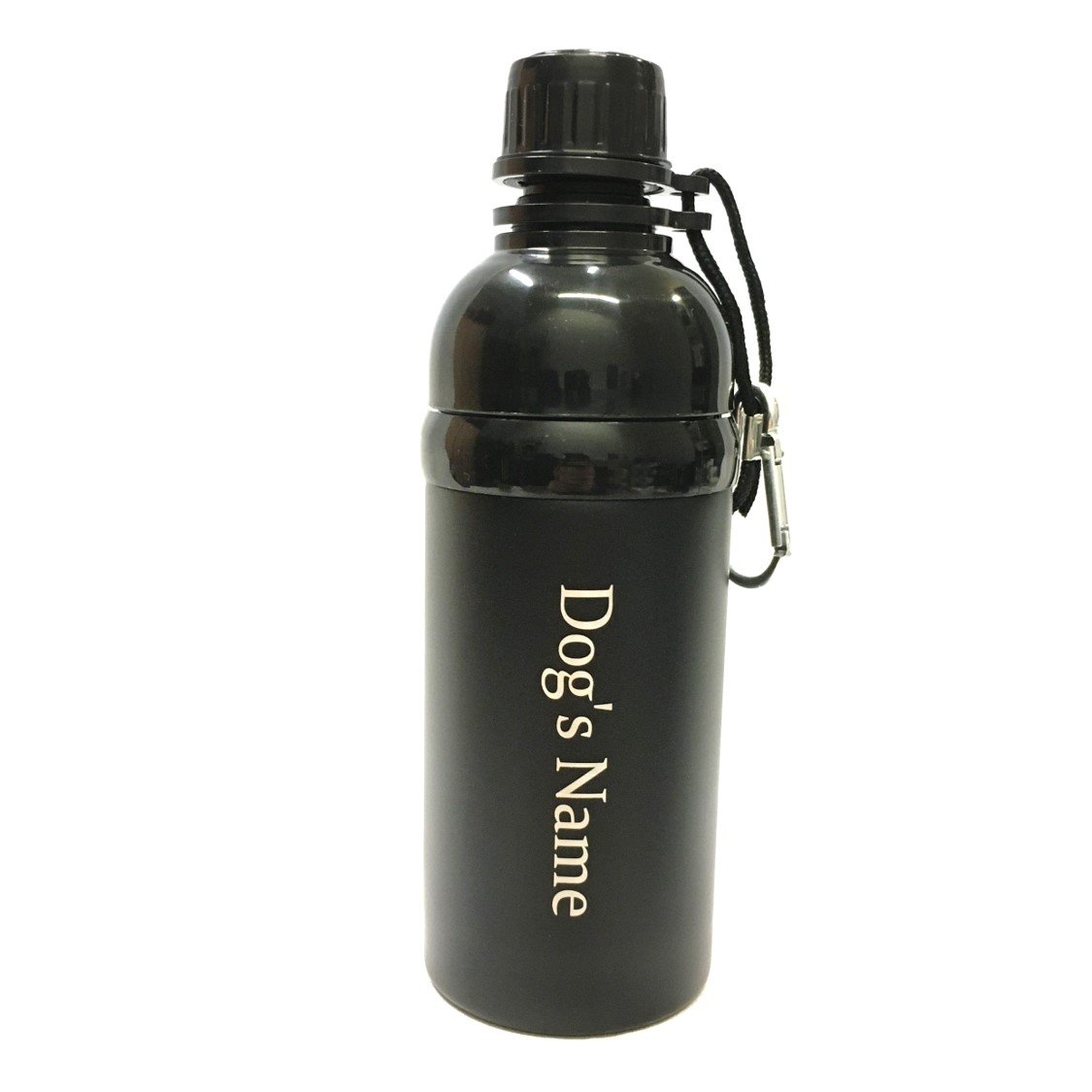 Personalised Dog Water Bottle – Dog Bottle – With Engraved Name 500ml – Black – Unisex – Long Paws UK