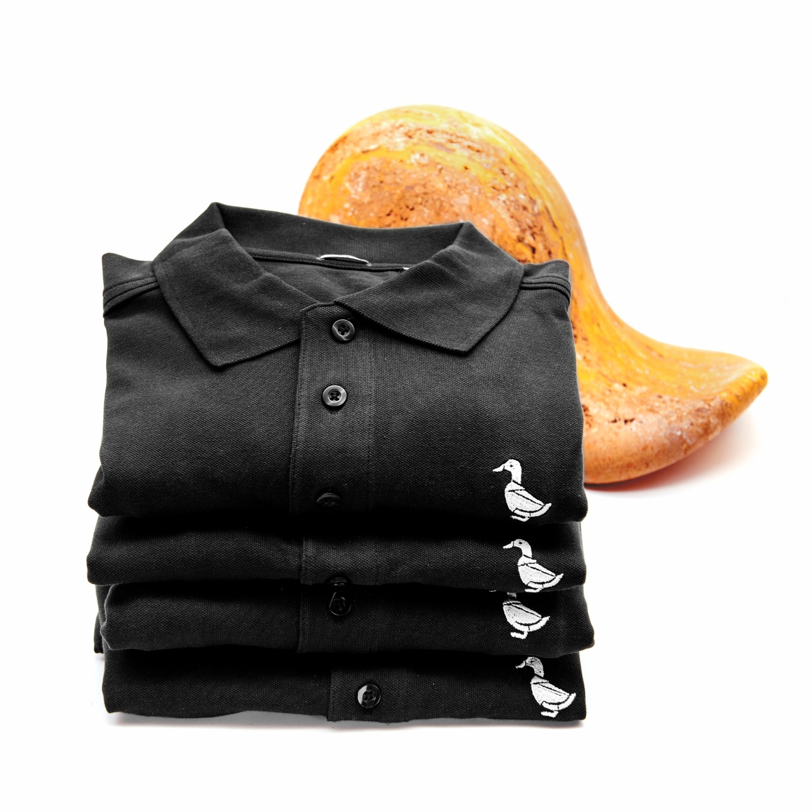 MrDuck Tailored Stretch Piqué Polo Shirt (Black) – XL – Mr Duck
