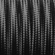 Industville – Fabric Flex – 3 Core Braided Cloth Cable Lighting Wire – Fabric Flex Cable – Black Colour – Braided Woven Cloth Material – 100 CM