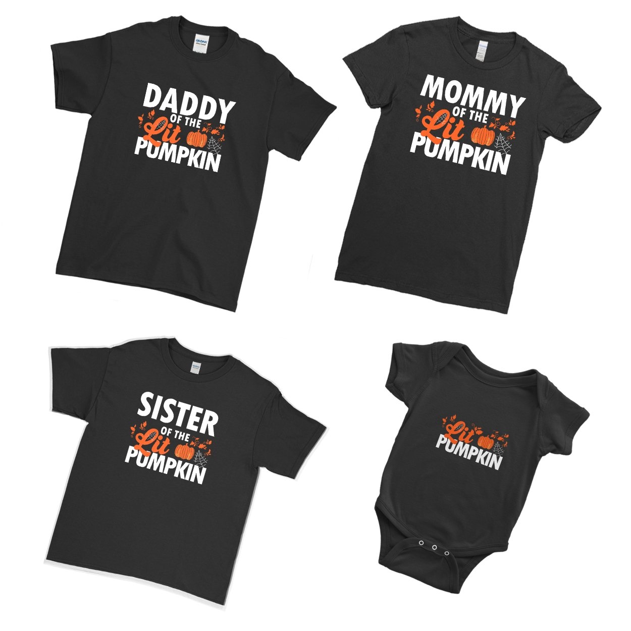 Daddy Mommy of The Little Pumpkin Halloween T Shirts Family Matching Set T-Shirts, Black / Women – 2X Large – AI Printing