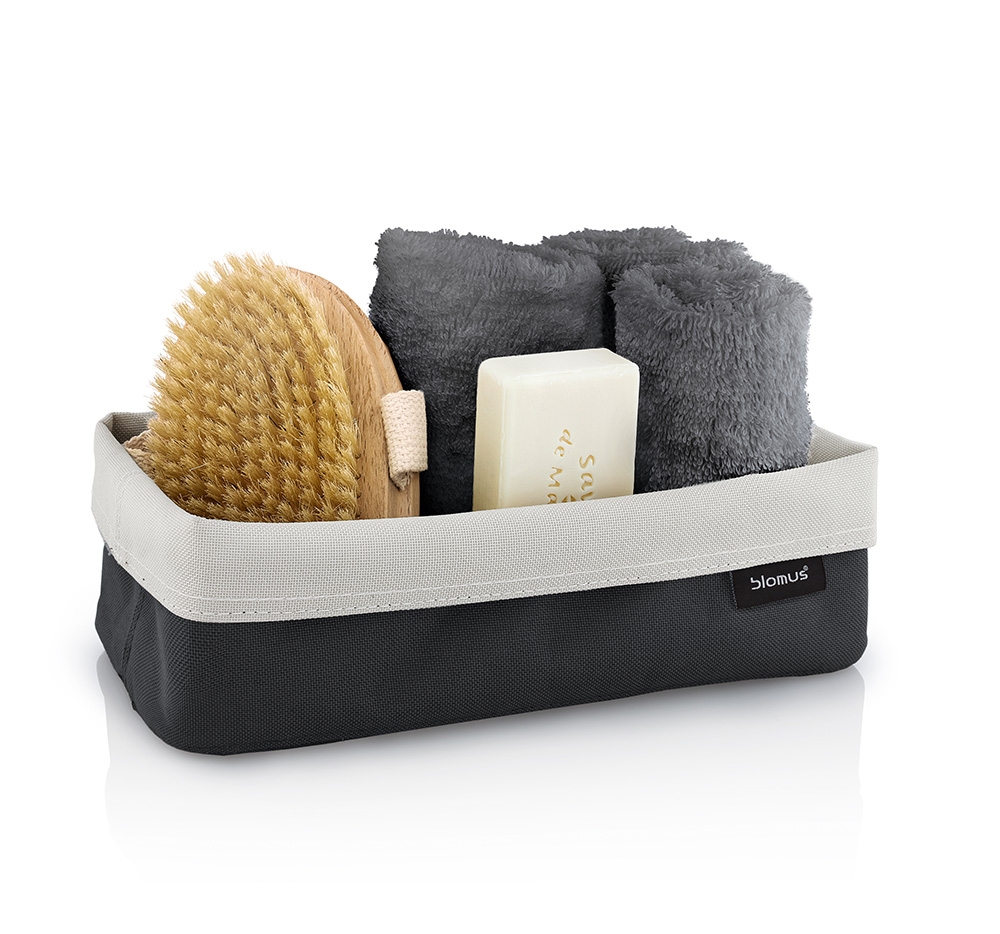 Blomus – Ara Reversible Storage Basket – Large – Sand & Anthracite – Black / Cream – Synthetic Fibres – Large
