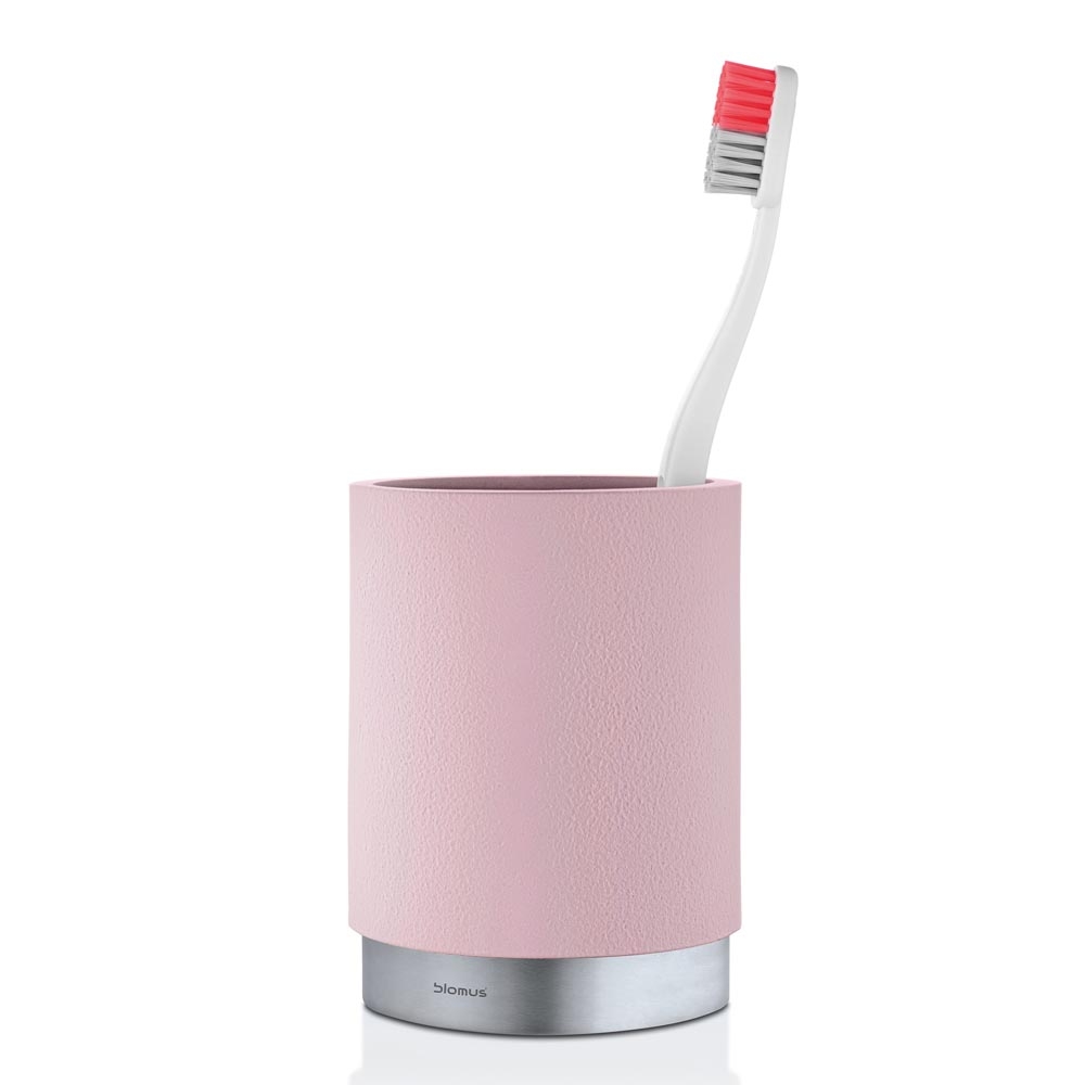 Blomus – Ara Toothbrush Holder – Pink / Chrome – Polystone – 11cm x 8.5cm