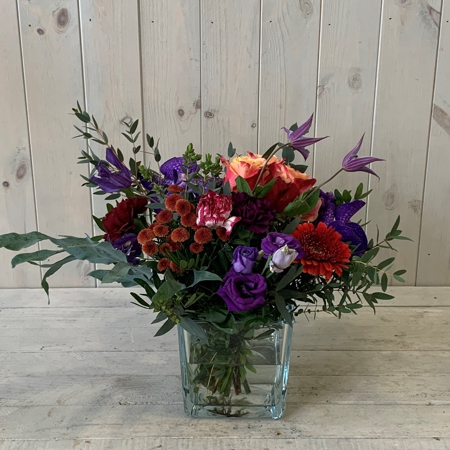 Summer Flower Arrangement in Blues and Reds Large – Blooming Amazing