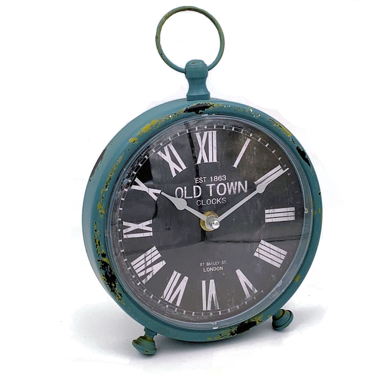Sculpture Blue Old Town Clock – 24cm x 17cm x 4.5cm