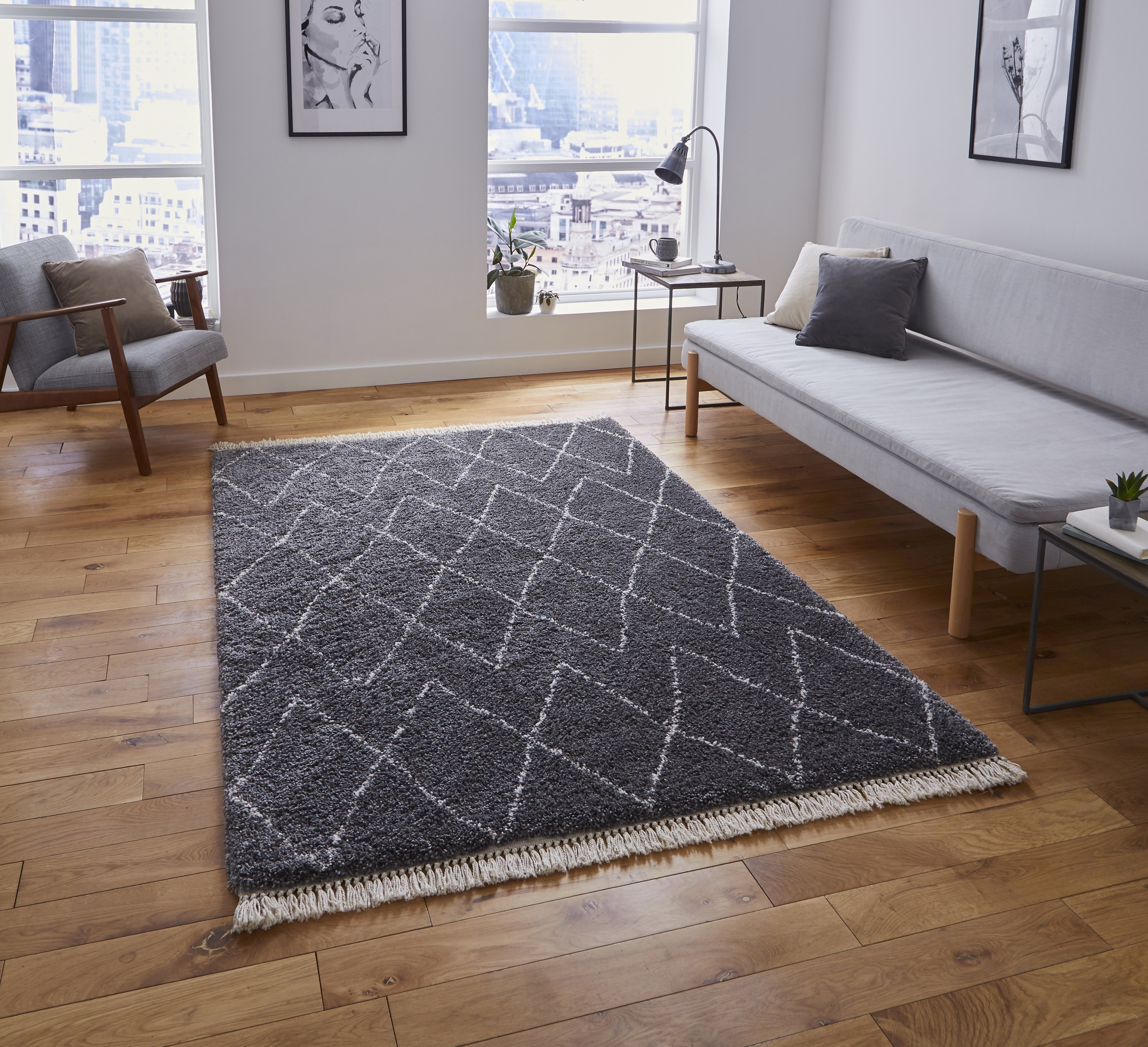 Think Rugs – Boho 8280 Grey 160 x 230cm / Grey – The Rug Quarter