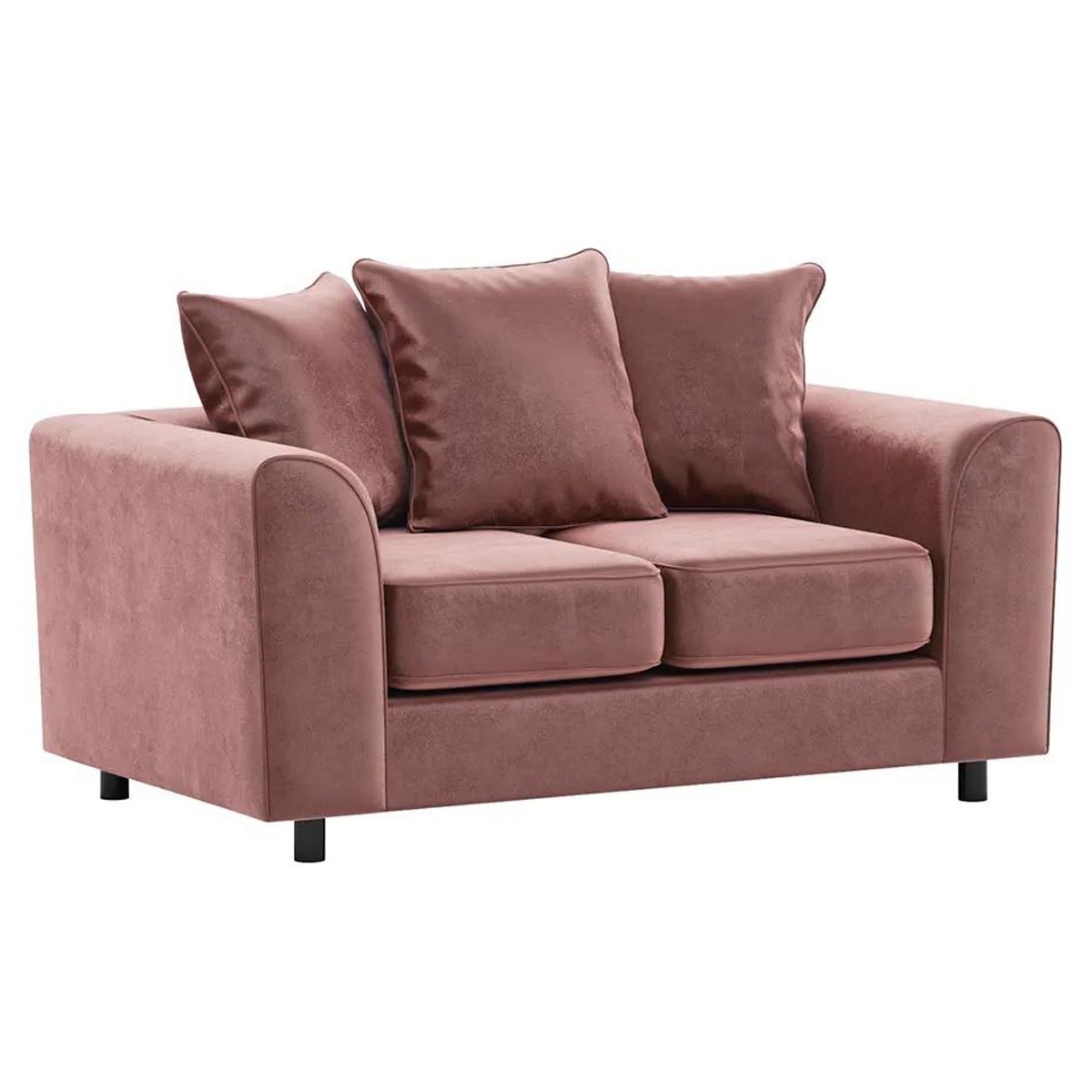 Brooklyn Plush Velvet 2 Seater Sofa – Foam Filled – Pink – The Online Sofa Shop