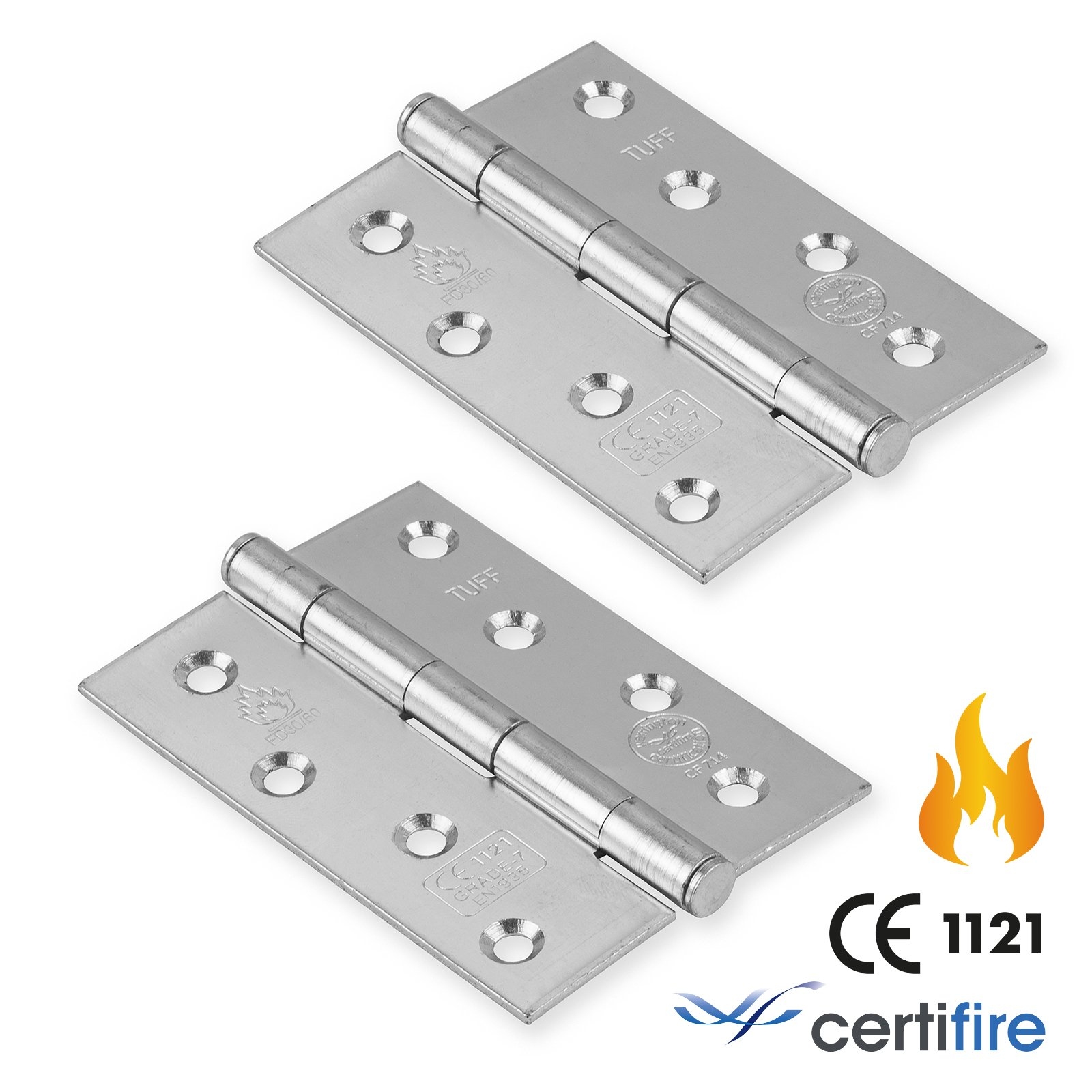 Fire Rated Button Nickel Hinges CE7