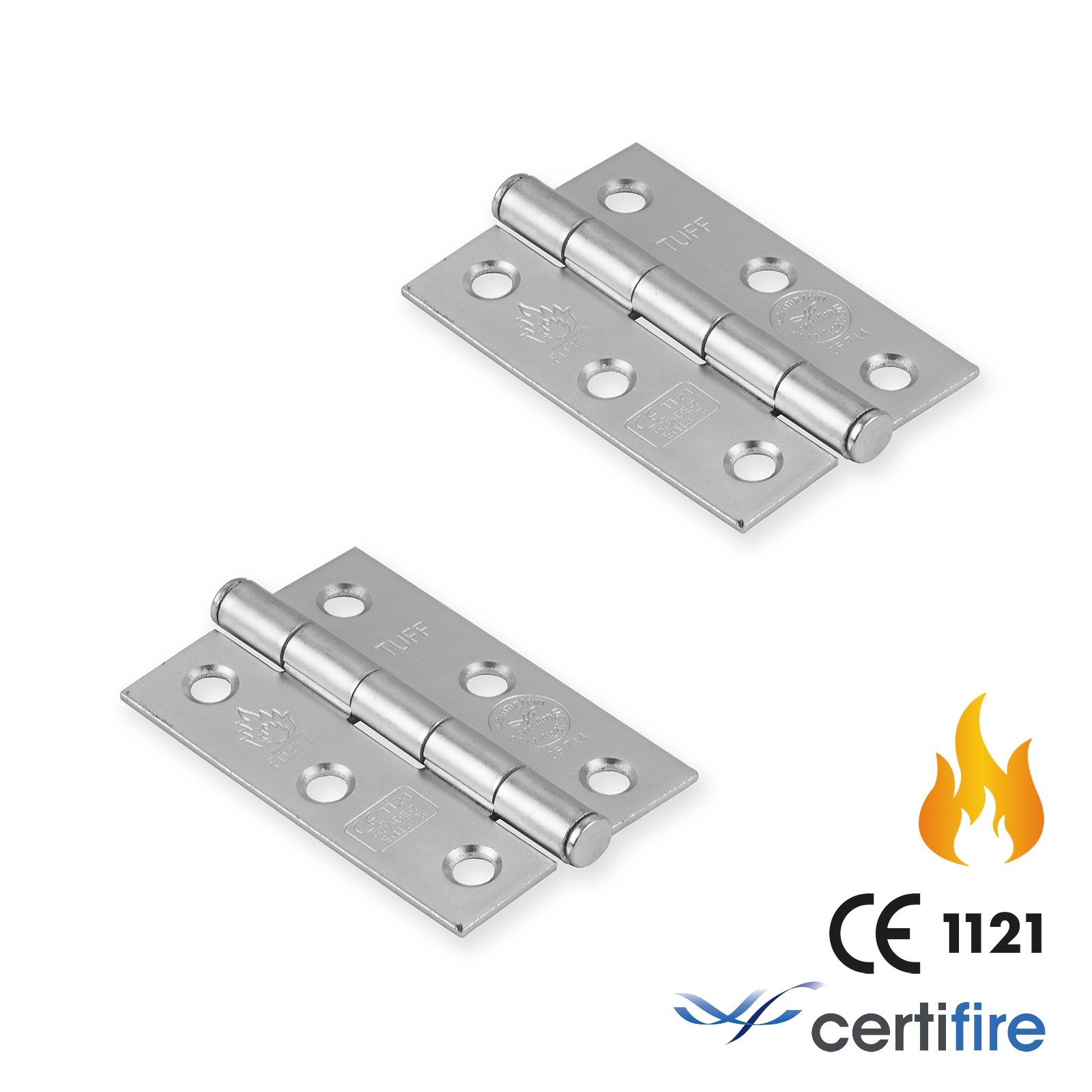 Fire Rated Button Nickel Hinges CE7