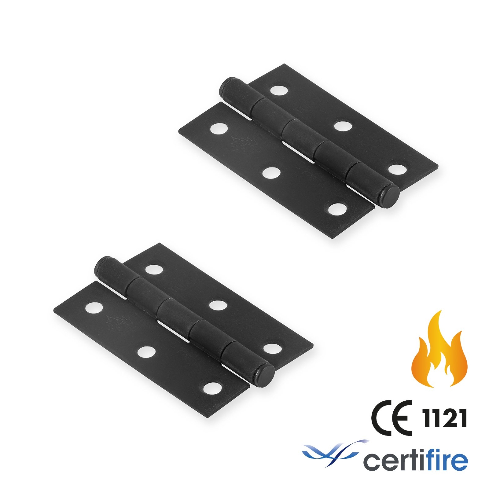 Fire Rated Button Black Hinges CE7