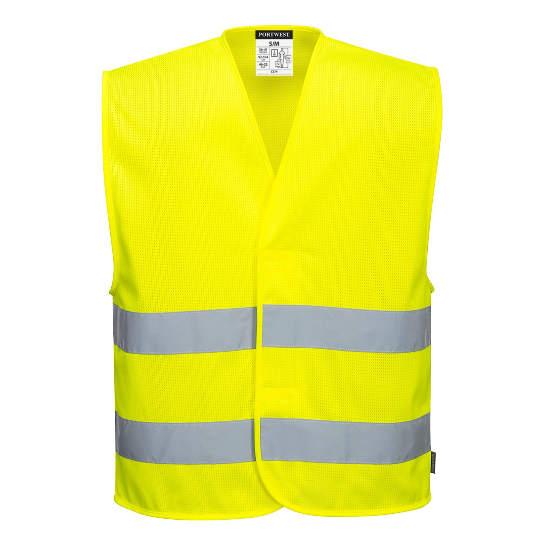 MeshAir Hi-Vis Two Band Vest Yellow – Work Safety Protective Equipment – Portwest – Regus Supply