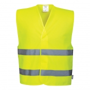 Hi-Vis Two Band Vest Yellow – L/XL – Work Safety Protective Equipment – Portwest – Regus Supply