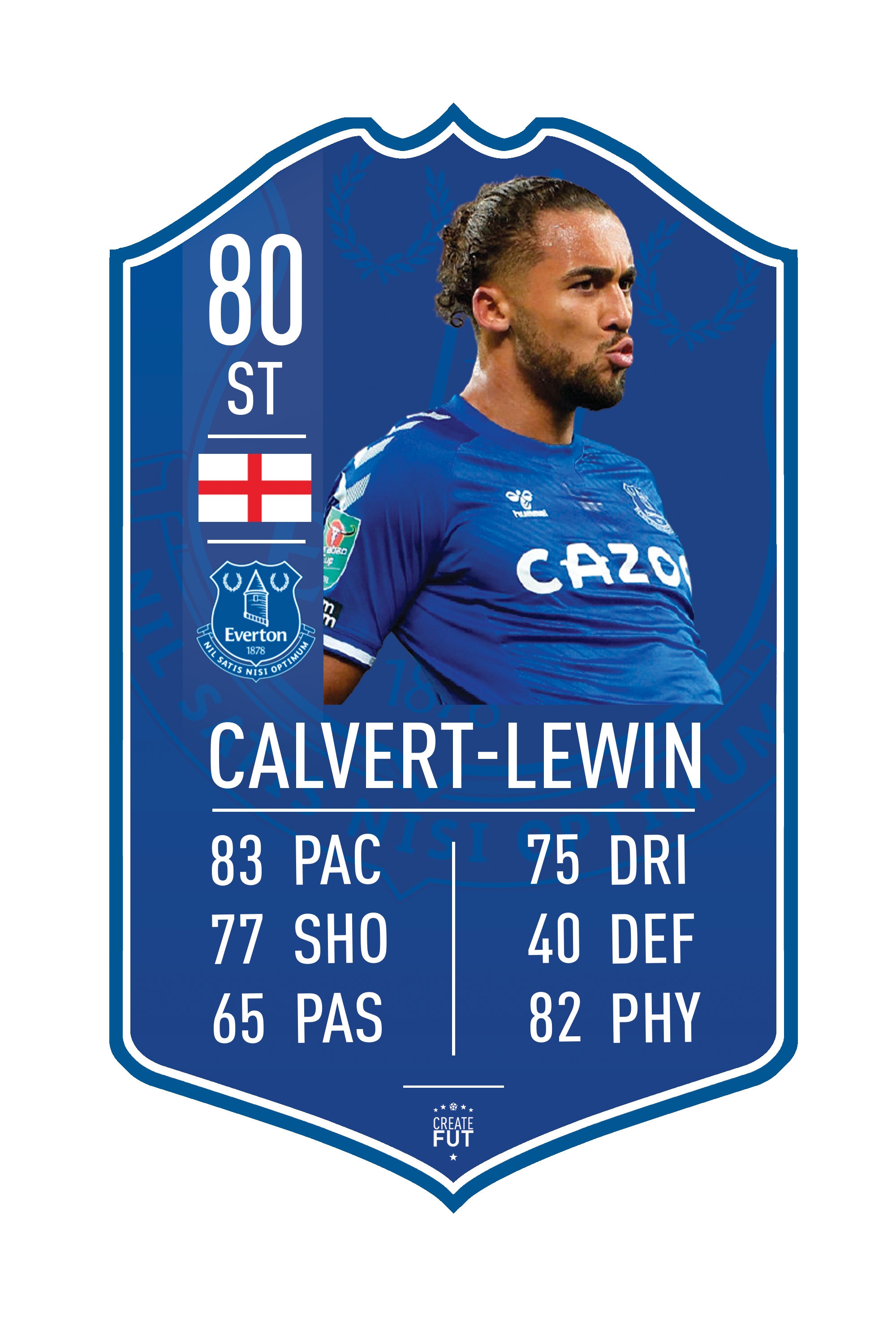 Calvert-Lewin Everton pre-made card – A4 | (21cm x 29.7cm) – Fifa Ultimate Team Card – Create FUT