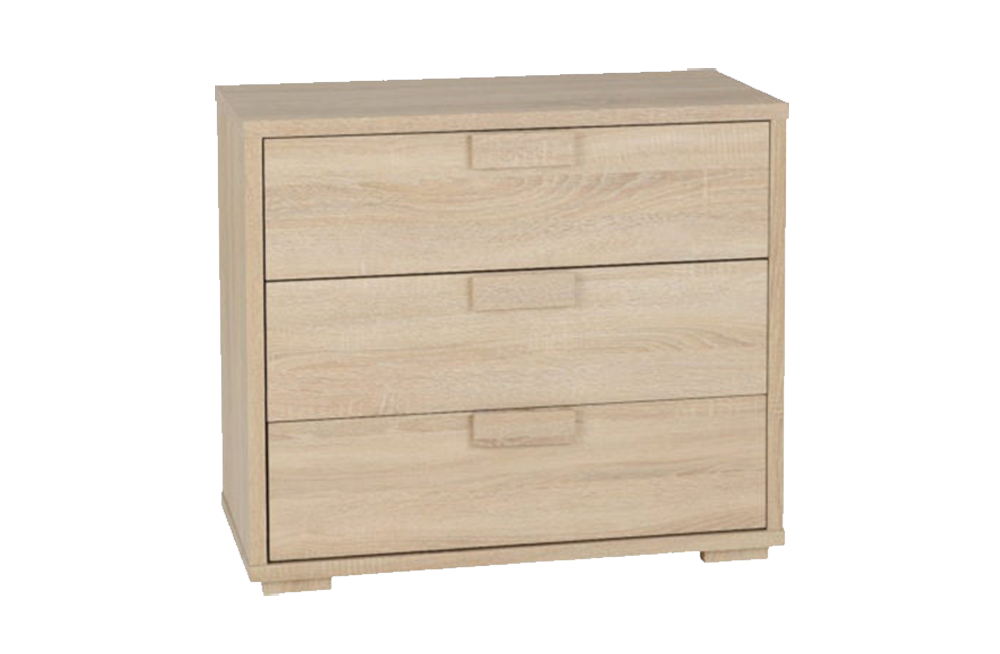 Cambourne 3 Drawer Chest – Sonoma Oak Effect Veneer – Furnishop