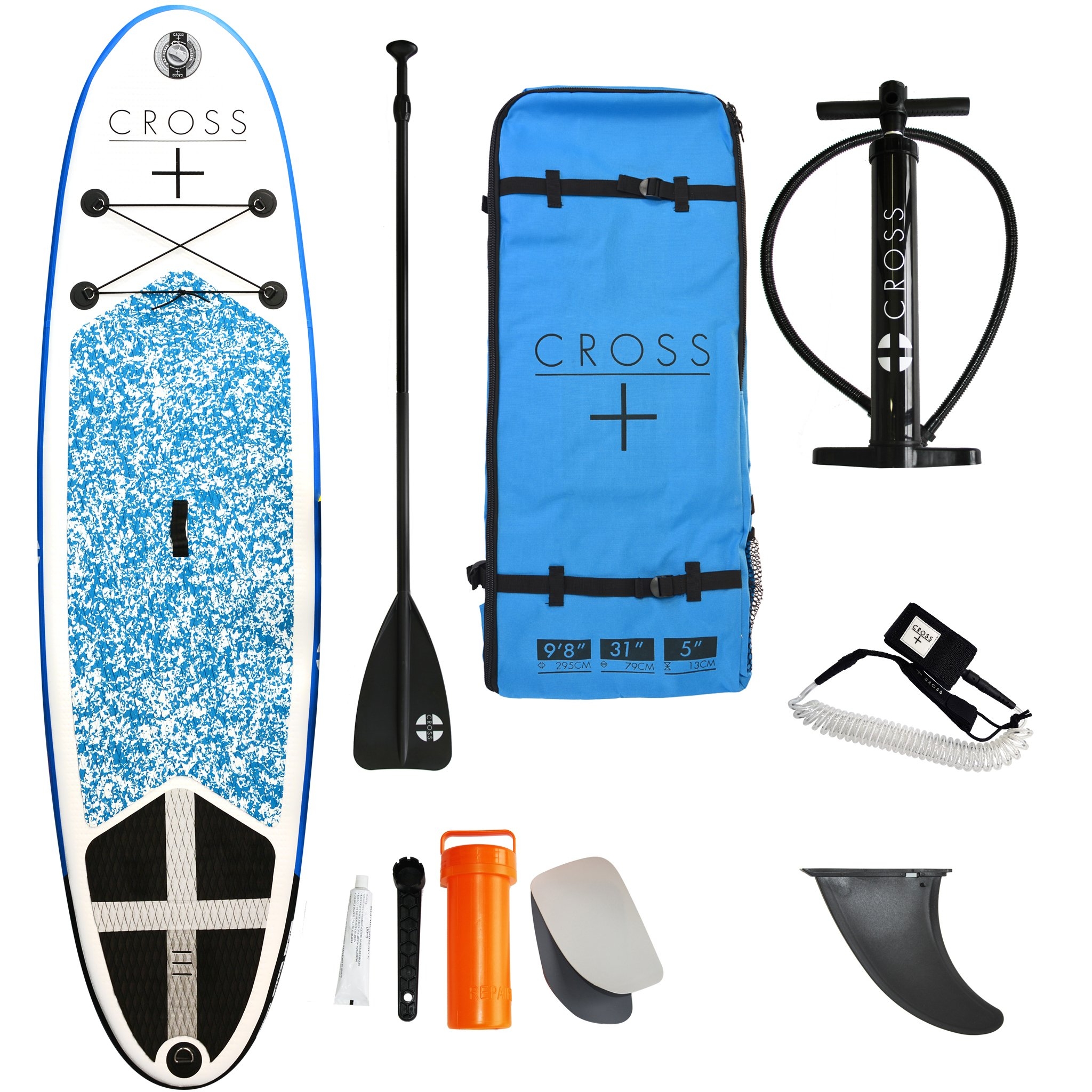 Gul CROSS 9′ 8″ SUP Inflatable Paddle Board Package (iSUP)