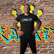 Charcoal Black T-Shirt – White ONNOR Printed Logo – ONNOR Limited