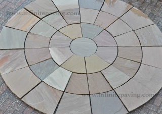 Kandla Grey Circle 3.3m (circle only) 22mm Paving Stone – Indian Sandstone – Infinite Paving