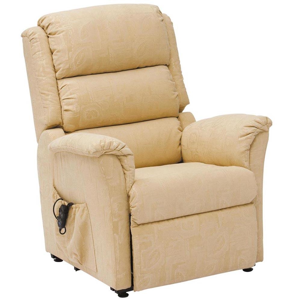 Nevada Dual Motor Riser Recliner Armchair – Cream Fabric