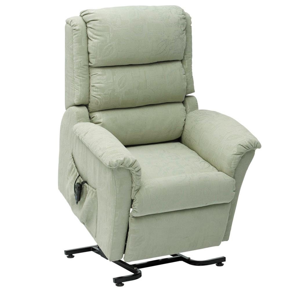 Nevada Dual Motor Riser Recliner Armchair – Green Fabric