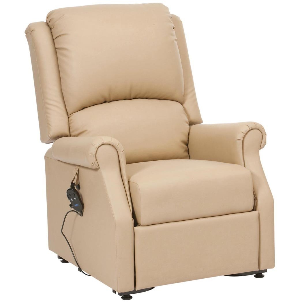 Chicago Single Motor Anti-Microbial PVC Fabric Rise Recliner Chair – Cobblestone Chicago